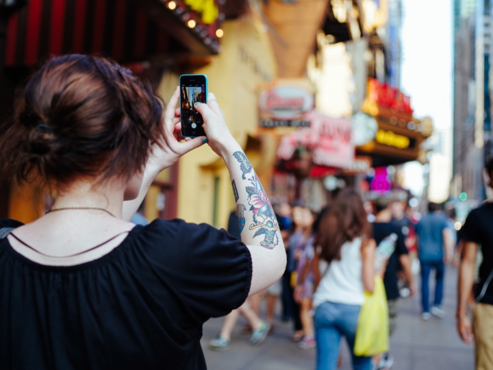 woman taking picture