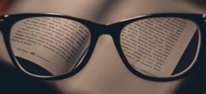 glasses and book