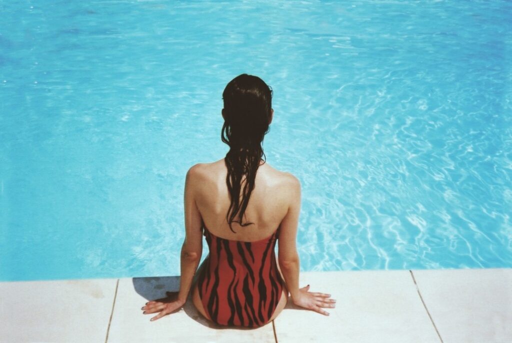 sitting by the pool