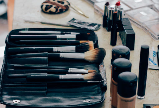 makeup brushes and equipment