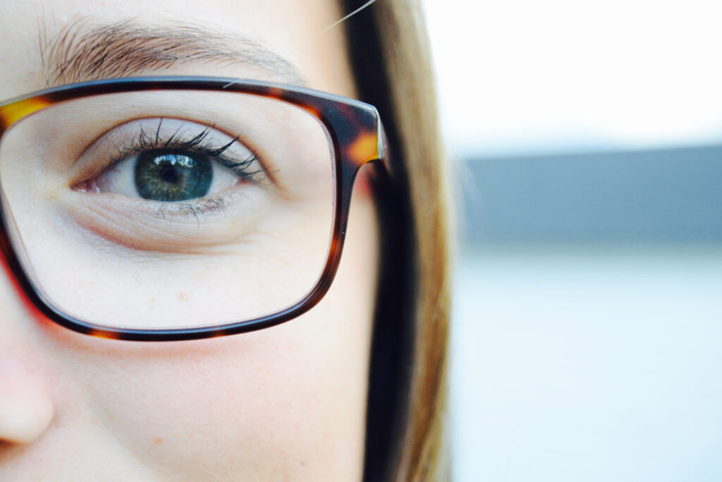 woman with glasses