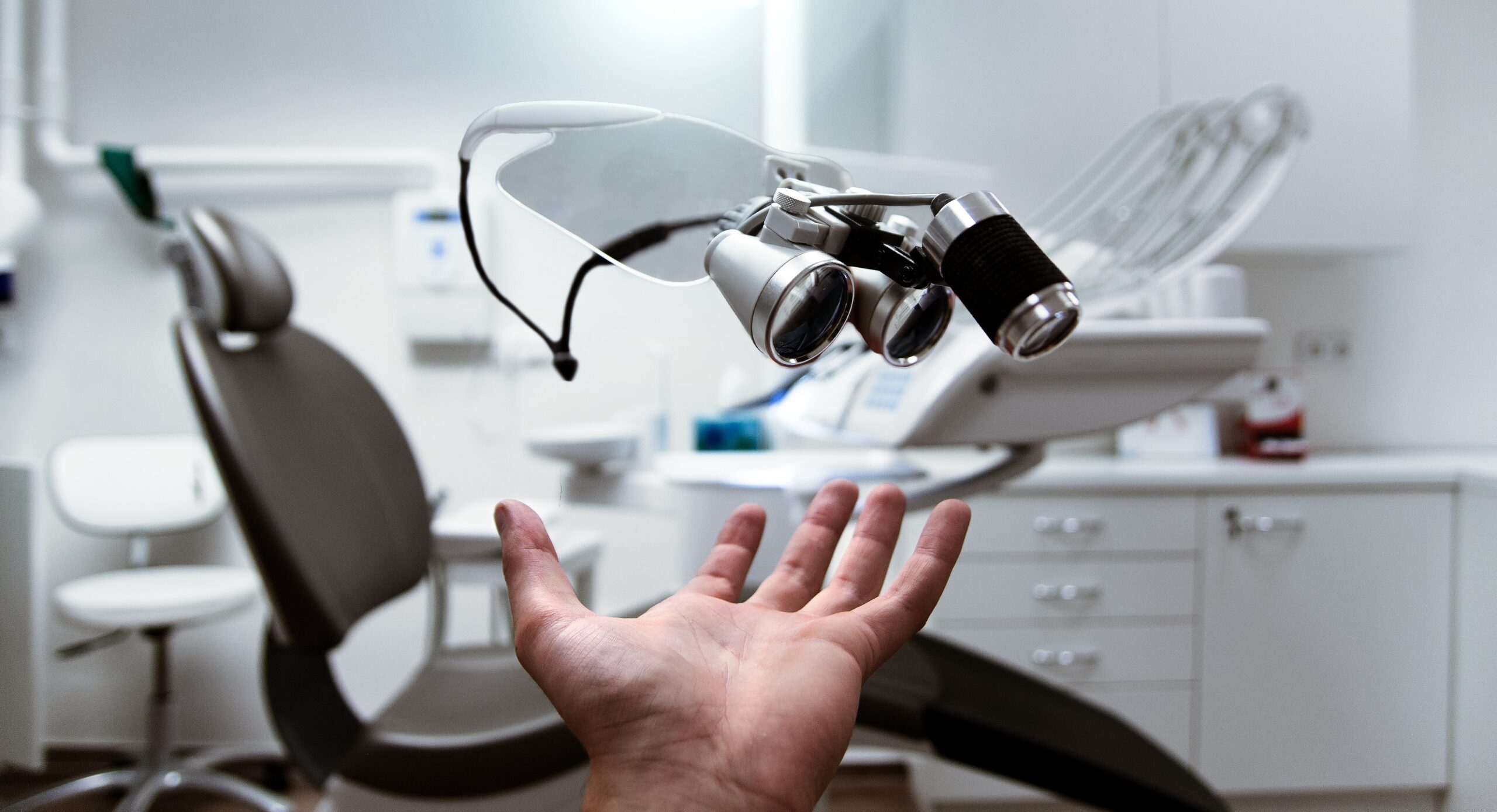 optometrist equipment and hand