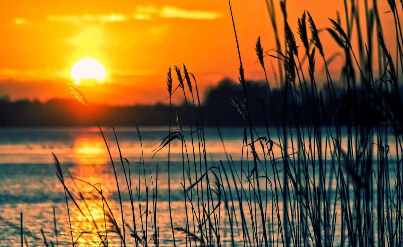 sunset over a lake