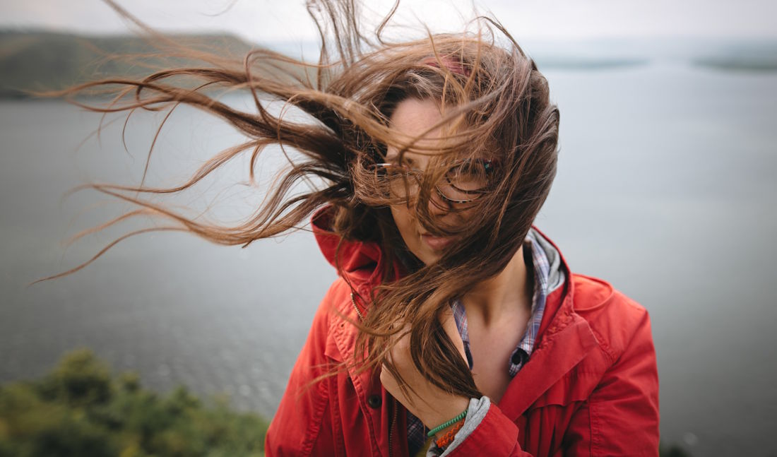 wind blowing the hair