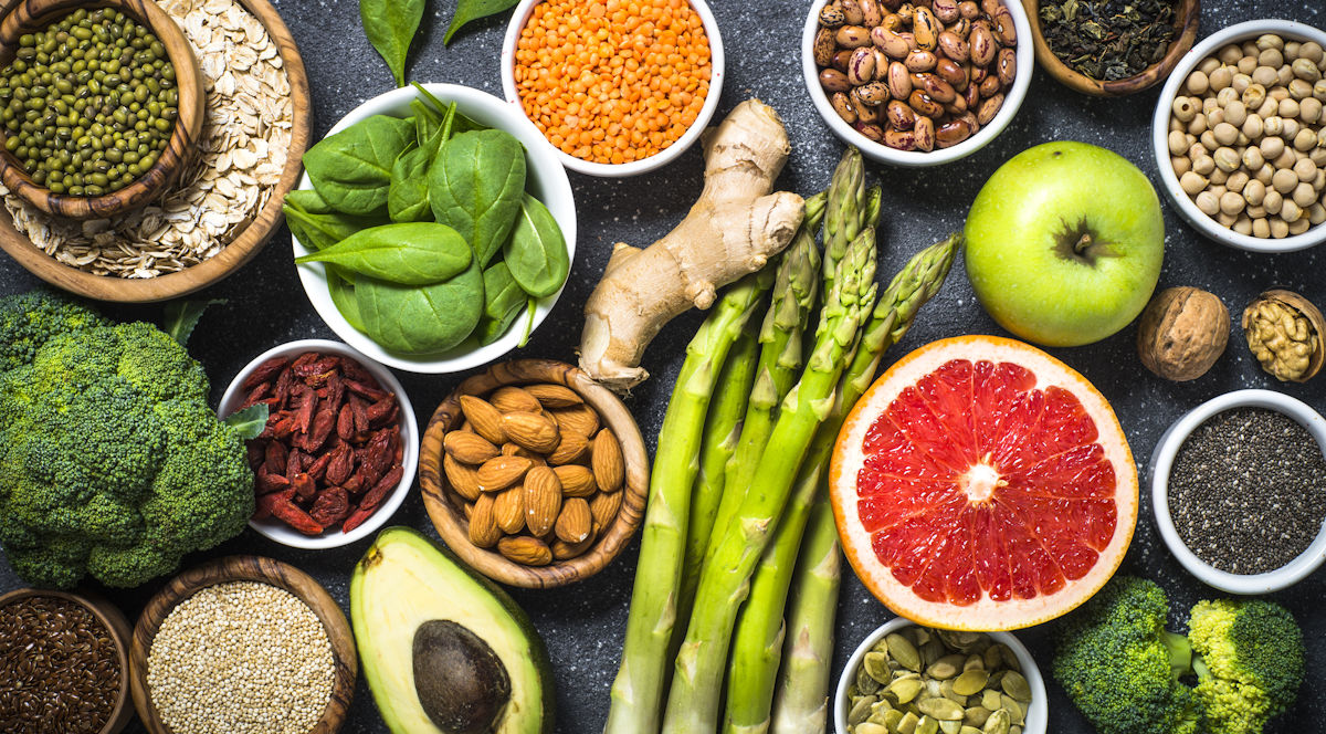 collection of healthy foods