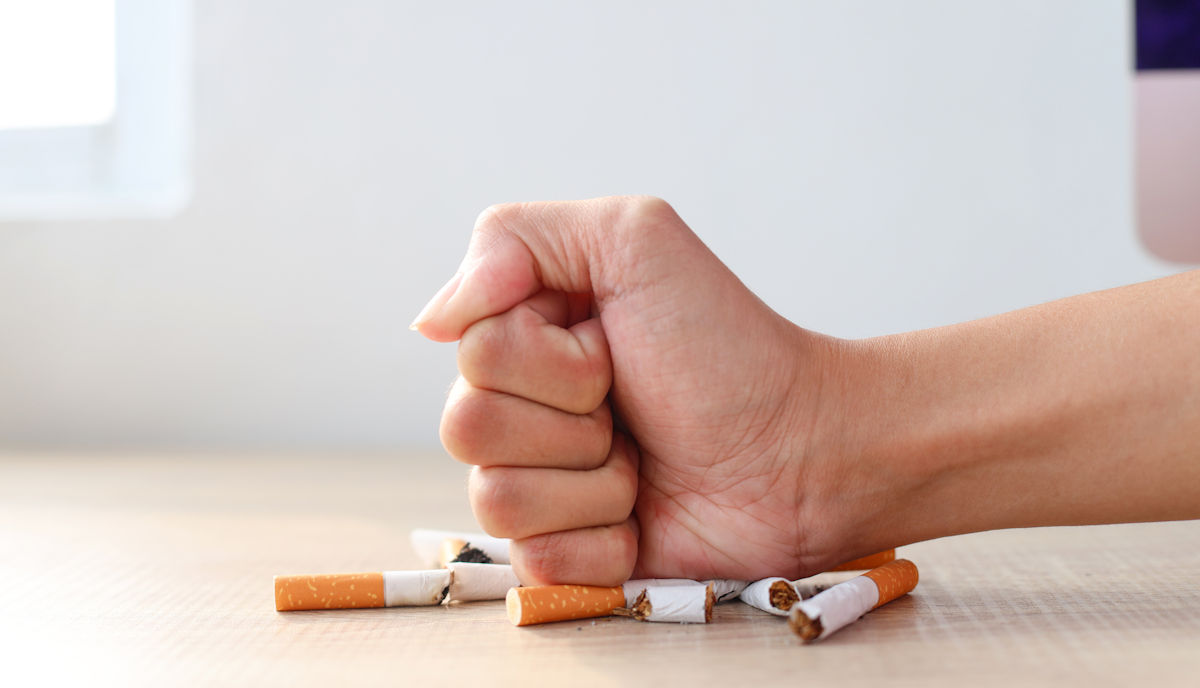 crushing cigarettes