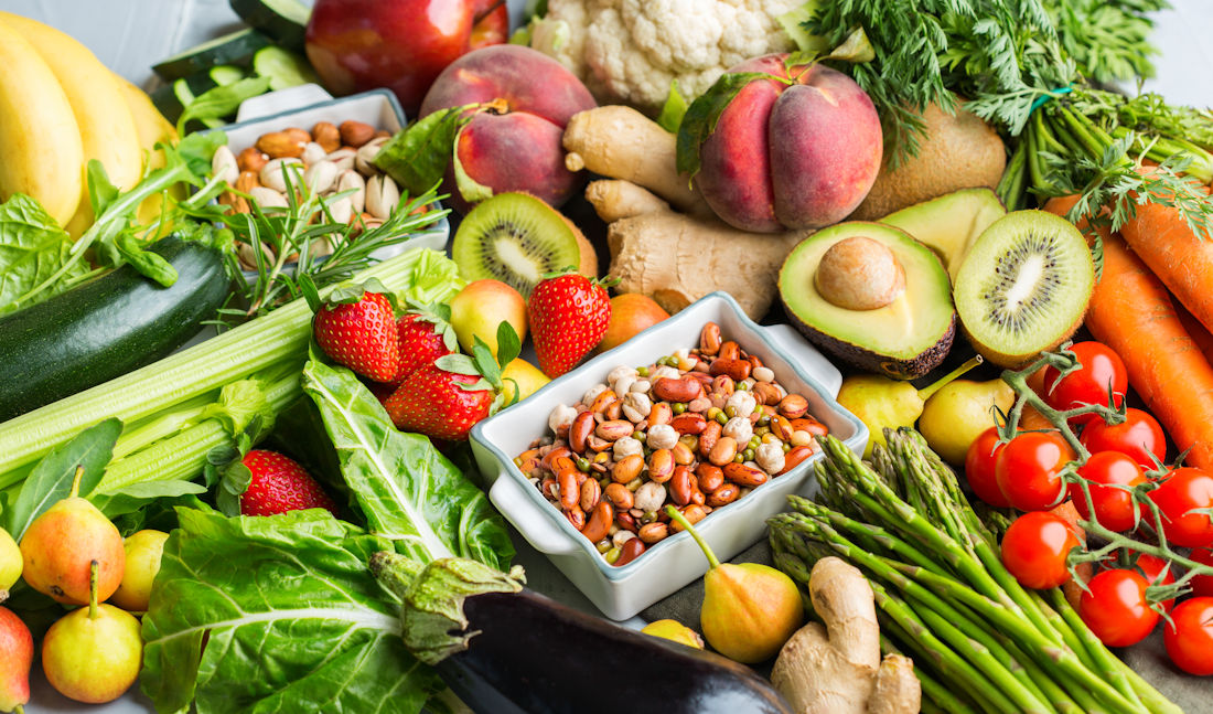 collection of healthy foods