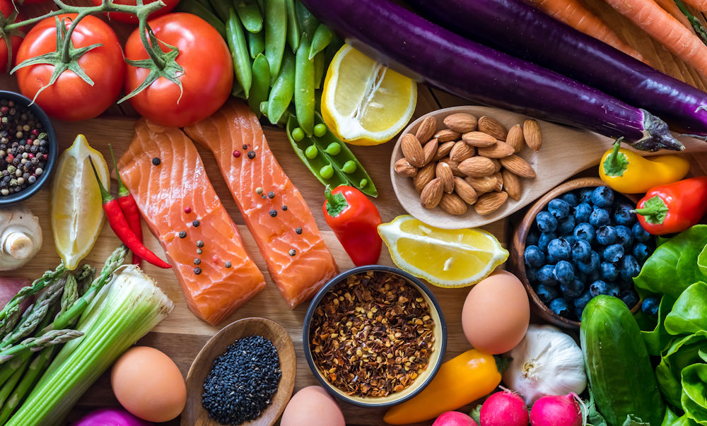 collection of healthy foods