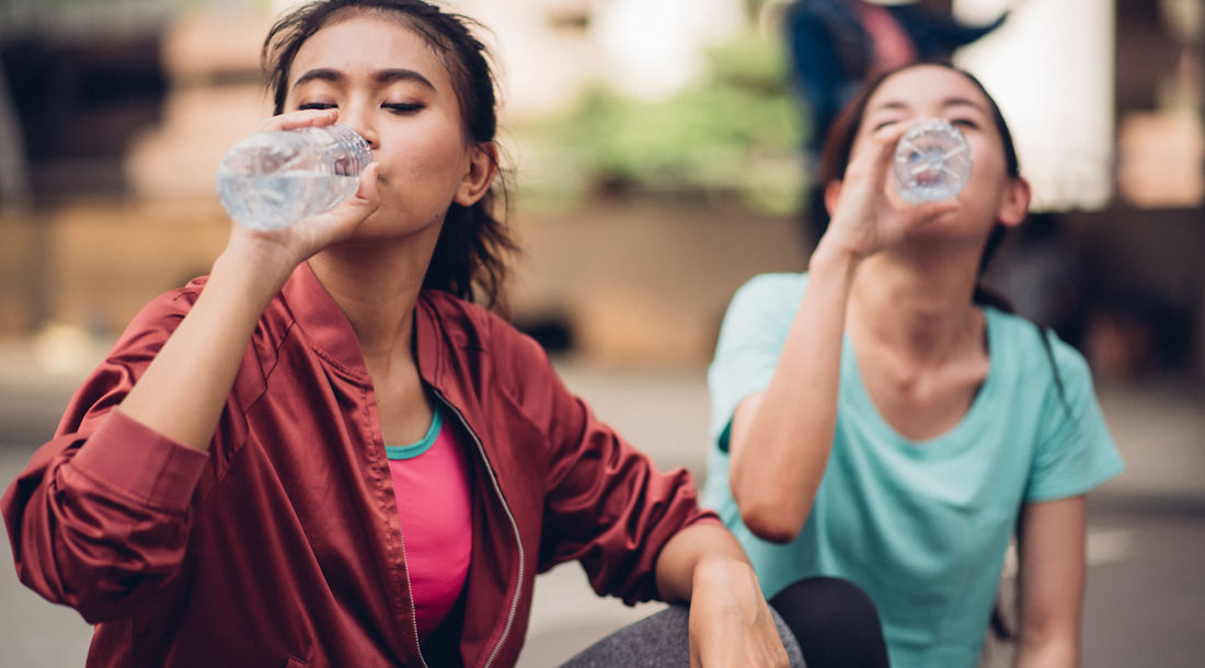 drinking water during activity