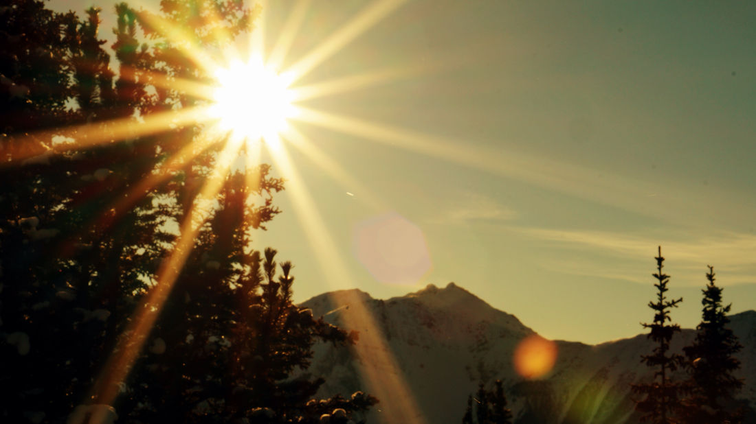 sun shining in the sky
