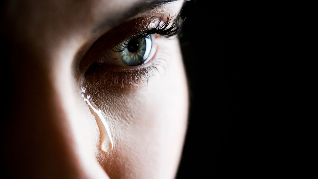 tears falling from eyes