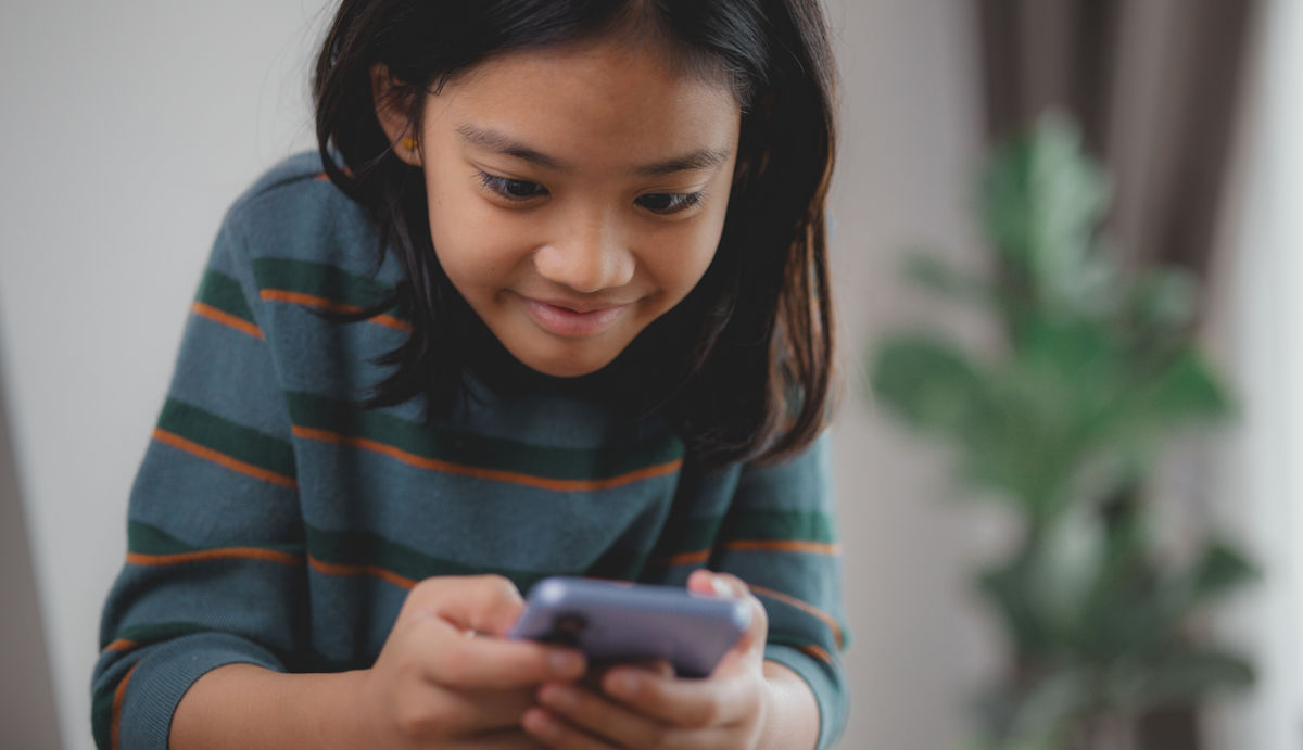 girl using a phone